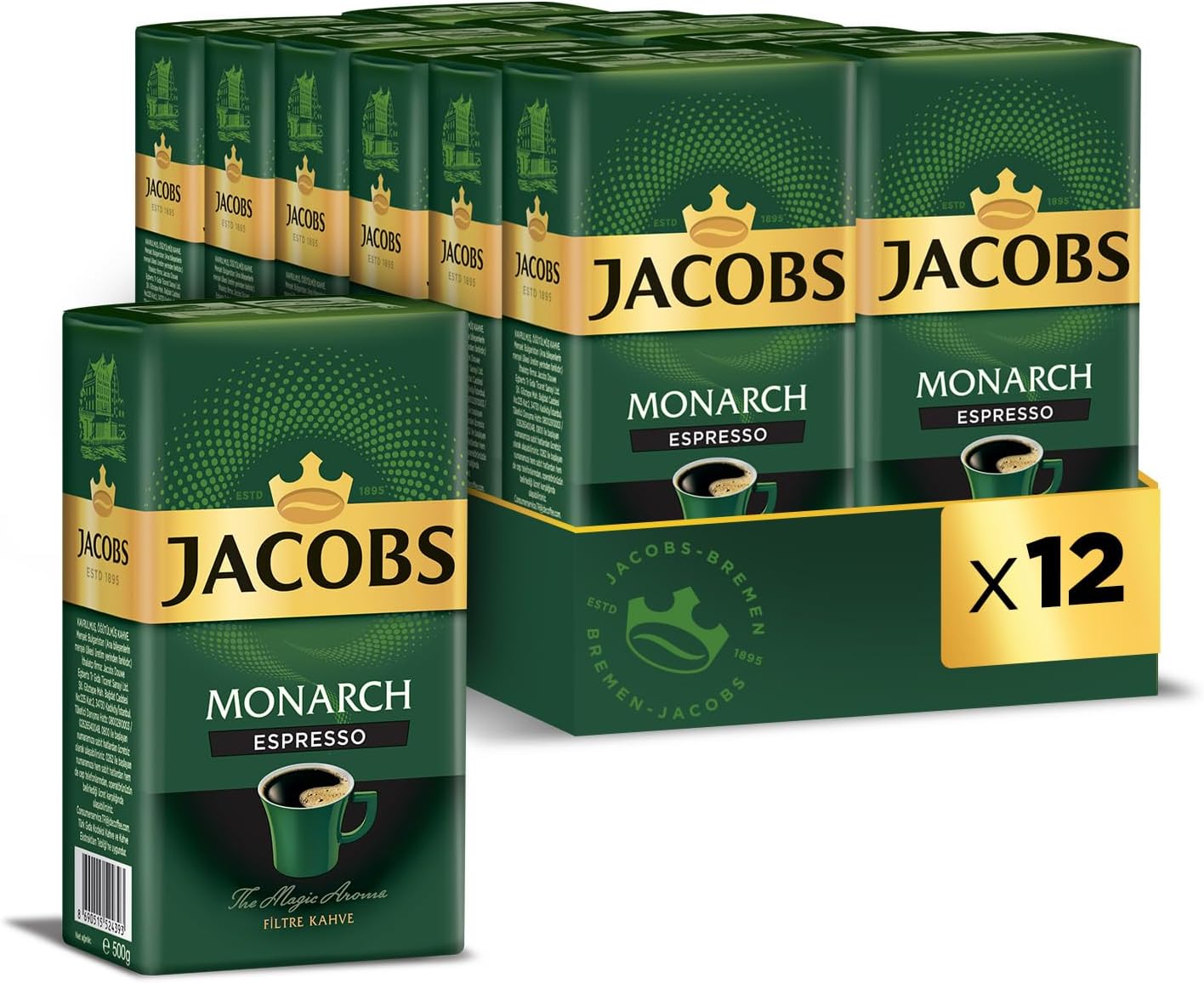 Jacobs Monarch Espresso Filtre Kahve 500 gr x 12 Paket