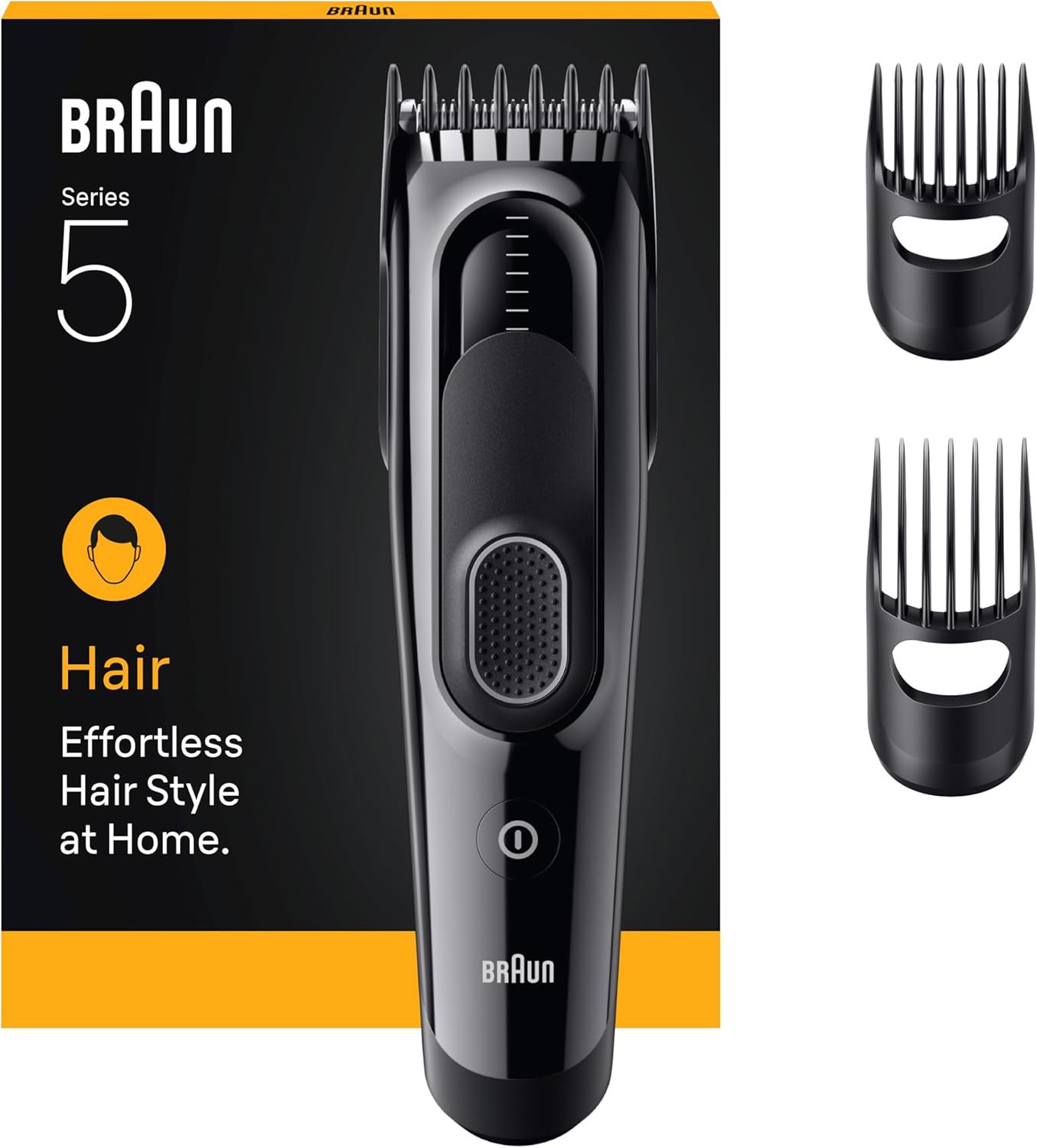 Braun Saç Kesme Makinesi Series 5, +3 Aksesuar, Ömür Boyu Keskin Bıçak, 17 Uzunluk, HC5530