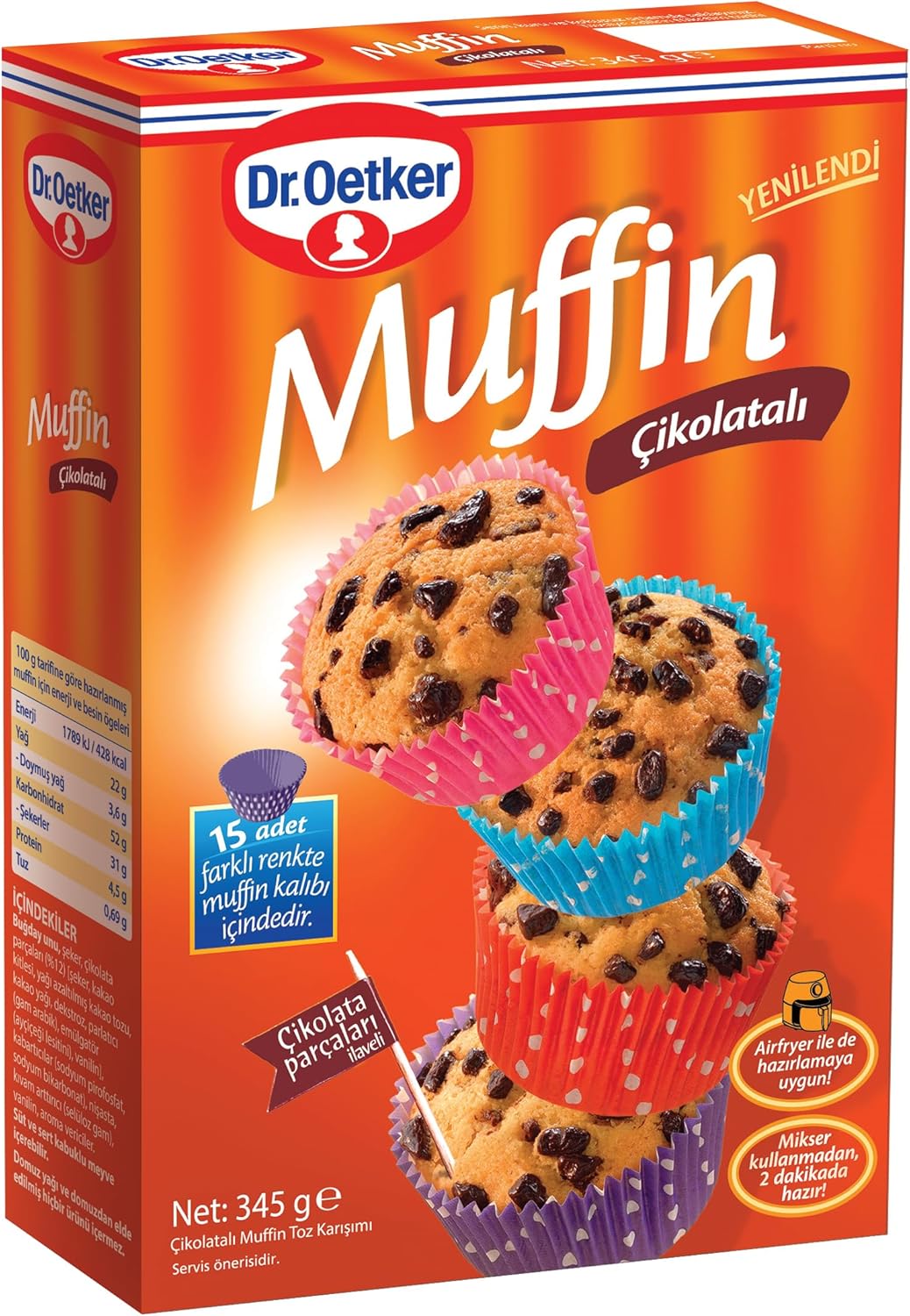 Dr. Oetker Muffin - Çikolatalı 345 Gr