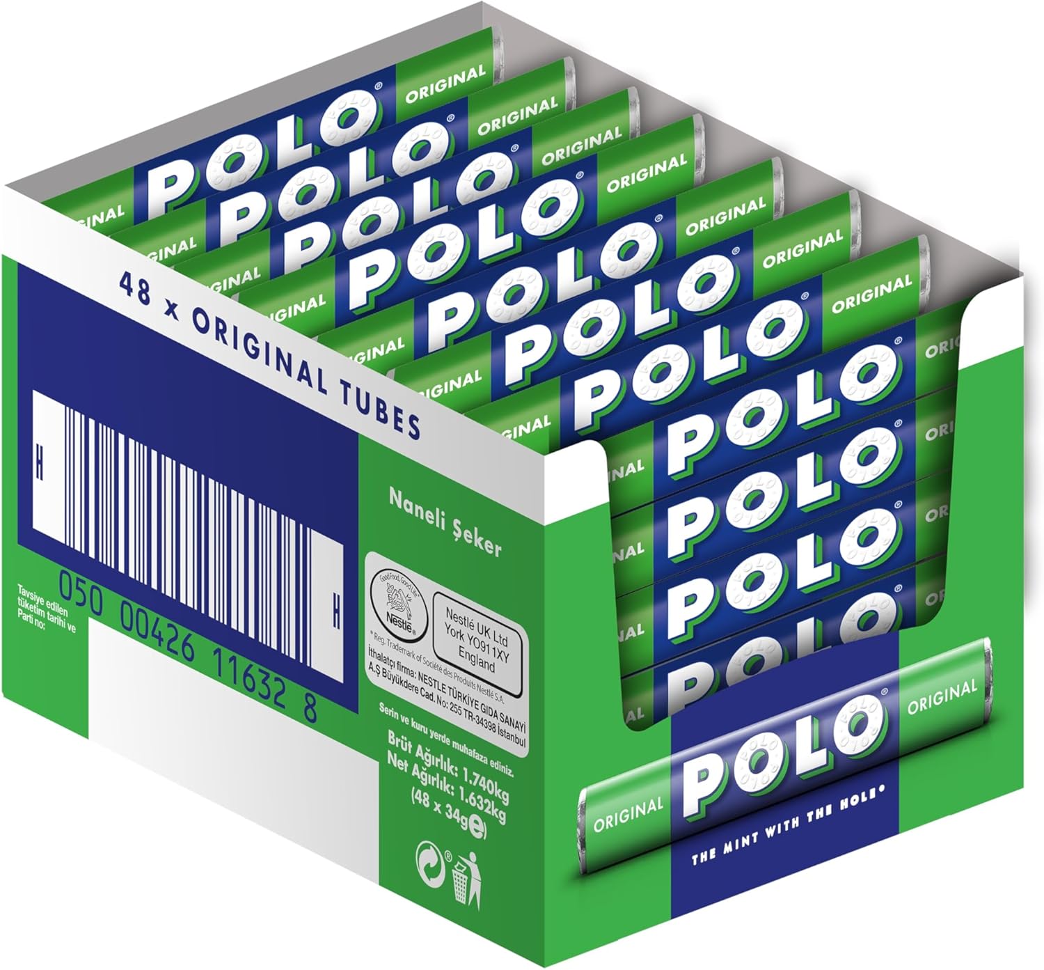 Nestlé Polo Original Delikli Naneli Şekerleme, 34 g x 48