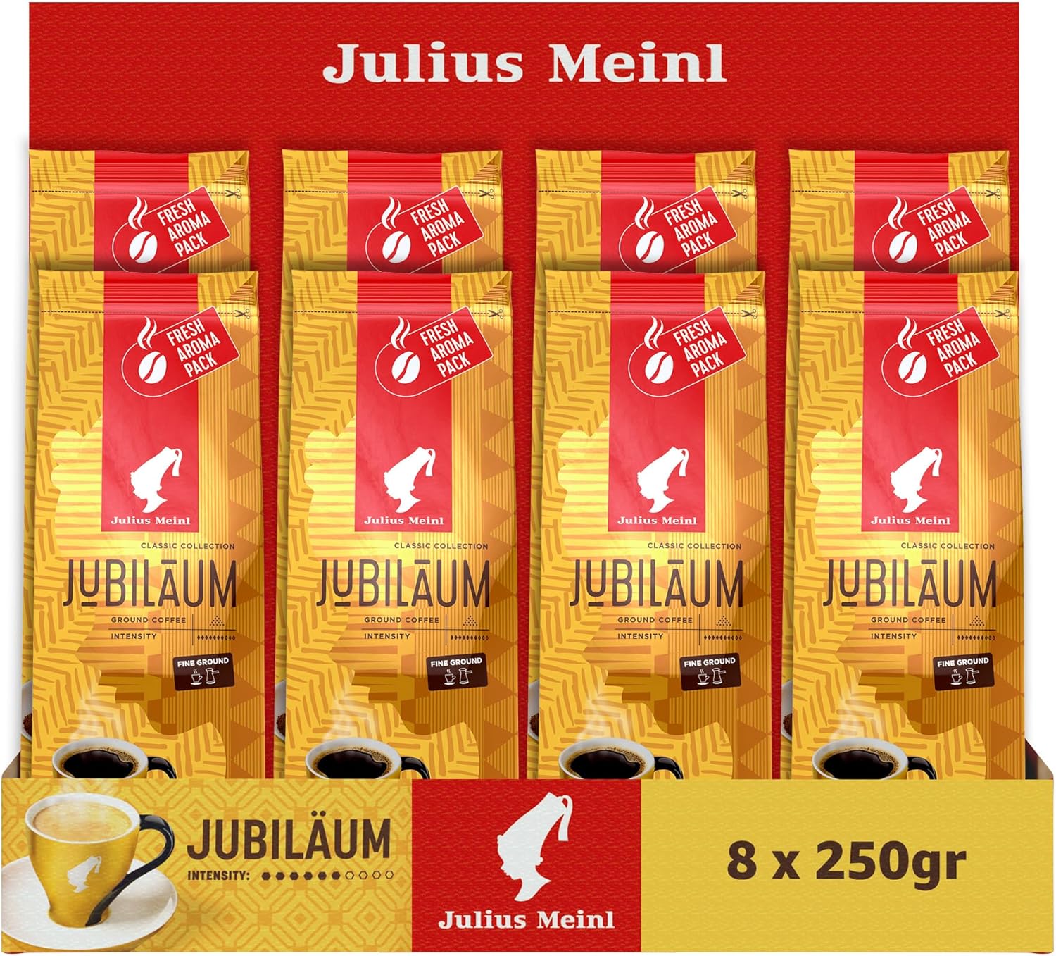 Julius Meinl Jubilaum Öğütülmüş Filtre Kahve, 220 Gram x 8 Adet