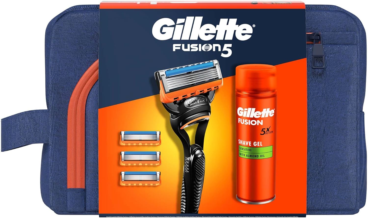 Gillette Fusion H+4 & Fusion Jel 200 ML & Çanta