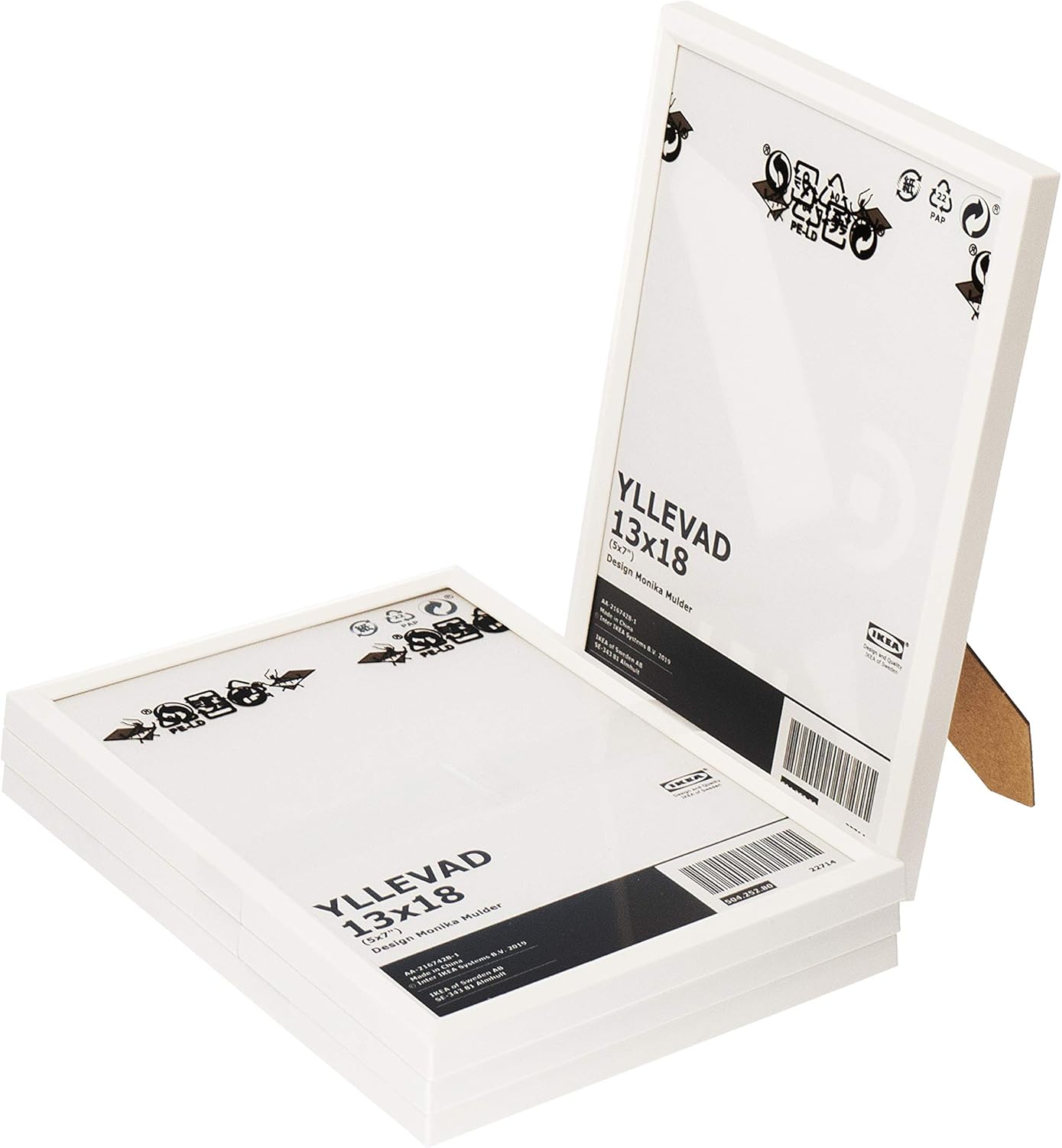 Yllevad resim çerçevesi, 13 x 18 cm, hafif, plastik ve karton, beyaz, 4 adet