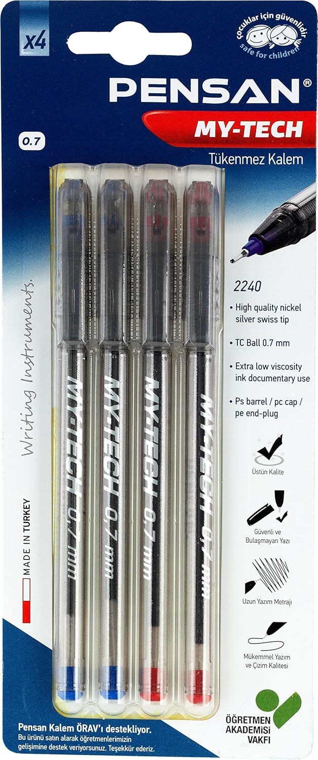 0,7 Mm My-Tech Tük.Kalem Karışık 4 Lü Bls - PE02240TKMT04