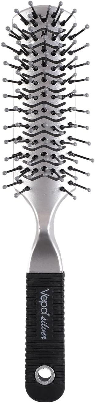 Vepa Silver Saç Fırçası 345 - Elite Hava, Kauçuk Sap, Antistatik, Yağ Dengesi
