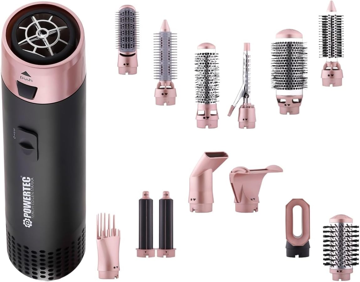 Powertec TR-6666 Ionic Series AirWrap Multi-Styler Saç Şekillendirici & Kurutma 13in1 Profesyonel Set