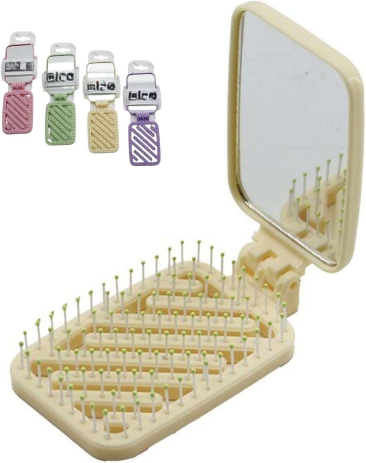 AEE® Dikdörtgen Katlanır Aynalı Tarak – Çocuk ve Yetişkin Kullanımı İçin | Çanta Boy, Taşınabilir, Ergonomik Plastik Tarak (17,5 cm) – Katlanır Ayna ve Delikli Tasarım Karışık Renk