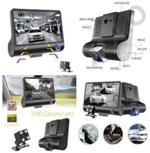(920) Araç Içi Kamera 3 Kameralı (Ön Iç Ve Arka Kamera) Full Hd 1080p + Geri Görüş Kamerası ile uyumlu