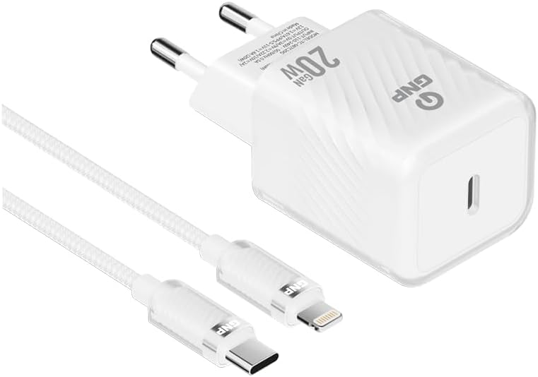 GNP 20W Transparent GAN Şarj Adaptörü ve Lightning Kablo