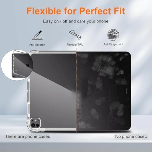 iPad Air 11 2025 ile uyumlu M3 Kılıf Tablet Nitro Anti Silikon Tamamen Şeffaf Görünümlü Kapak iPad Air 11.Nesil ile uyumlu tablet kılıf Şeffaf Renk