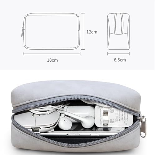 Elektronik Aksesuar Çantası, Hard Disk Çantası, Dijital Depolama Deri Çanta, Izgara Katmanlı Elektronik Aksesuarlar Organizatör Kılıfı, USB Kablosu için Seyahat Ekipmanı Taşıma Kılıfı