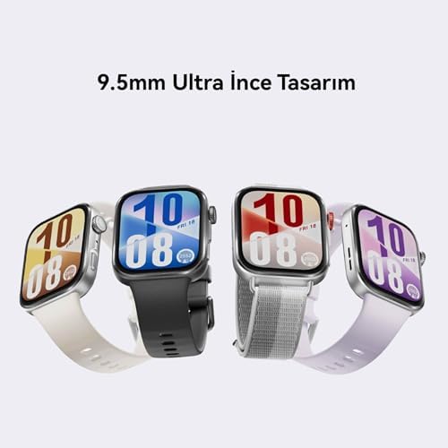 WATCH FIT 4 Akıllı Saat,100+ Spor Modu,Ultra İnce Tasarım,Spor ve Sağlık Takibi,10 Güne Kadar Pil Ömrü, iOS ve Uyumlu, Alüminyum Kasa,1.82” AMOLED Ekran,GPS Destekli Koşu Saati,Siyah