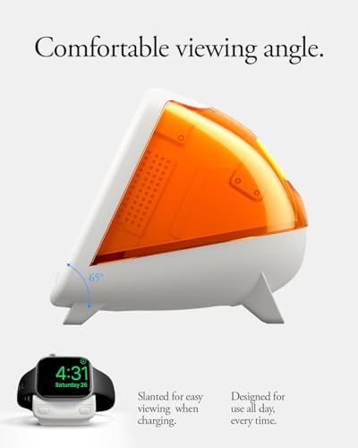 ile Uyumlu Saat Standı C1 Dayanıklı Silikon Malzeme Tangerine iMac Tasarım Stand - AMP09342