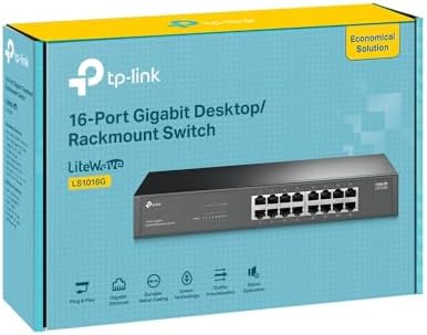 LS1016G; 16-Port Gigabit Portlu, Metal Kasalı, QoS Özellikli, Kurulum Gerektirmeyen Tak ve Çalıştır Özellikli Switch