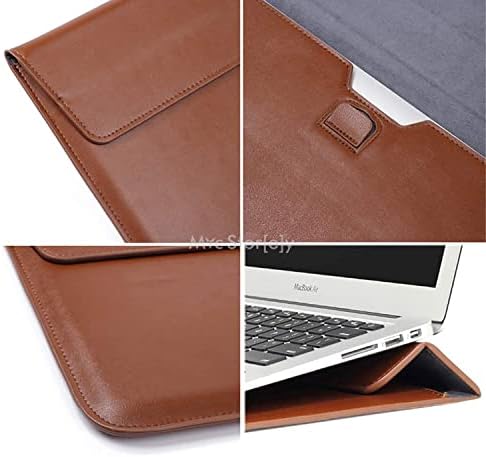 Laptop Kılıfı 15 16 İnç PU Deri İnce Hafif Standlı Tasarım Su Geçirmez Mikrofiber İç Astar Uyumlu Taşınabilir Koruyucu Sleeve