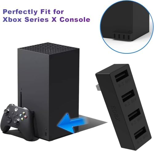 Xbox Serisi X/S için 4 Bağlantı Noktalı USB Hub 2.0, Xbox Serisi X/S Konsolu ile Uyumlu Yüksek Hızlı USB Hub Splitter Genişletme Adaptörü