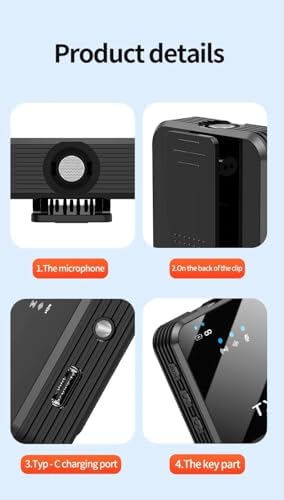 Kablosuz Yaka Mikrofonu Tekli Mikrofon 16 ile Uyumlu TYPE-C/Aux/Lightning Portlu Telefon PC Tablet Video Kayıt Röportaj Canlı Yayın Vlog Kablosuz Mikrofon 1030