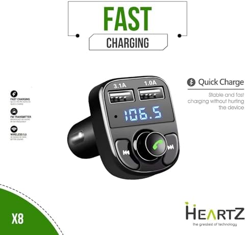 FM TRANSMİTTER MODULATOR ARAÇ FAST QUICK CHARGE HIZLI ŞARJ FLASH BELLEK MİCRO SD MP3 PLAYER 12-24 V PD 20W YÜKSEK KALİTE (X8)