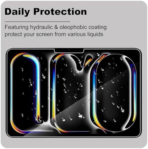 Ekran koruyucu iPad Pro 13 inç M4 (2024), 2 paket HD şeffaf çizilmeye dayanıklı temperli cam  dokunmaya duyarlı anti-parmak izi anti-yağ koruyucu ekran koruyucu film