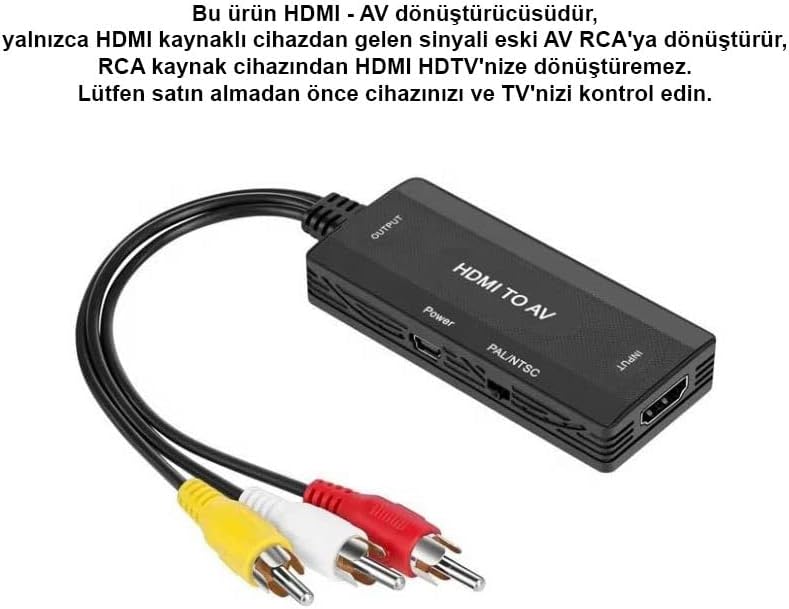 Ga98 Hdmi 1.3 1080p HDTVden RCA AV Anlaloga Video ve Ses Dönüştürücü Adaptör NTSC PAL