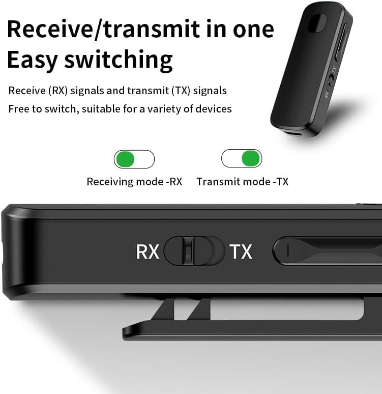 Bluetooth 5.4 Kablosuz Ses Verici ve Alıcı M18 – TX RX AUX Adaptör, TV PC Araç Hoparlör için Audio Transmitter Receiver, Type-C Şarjlı 150mAh | M18