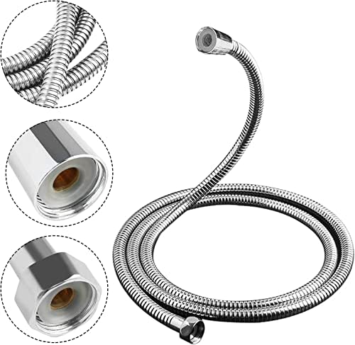 - 170cm Ekstra Uzun ABS Rakorlu, Çift Kenetli Duş Spirali/Patlamaya Dayanımlı, Paslanmaz Banyo Duş Hortumu (%100 Yerli Üretim)
