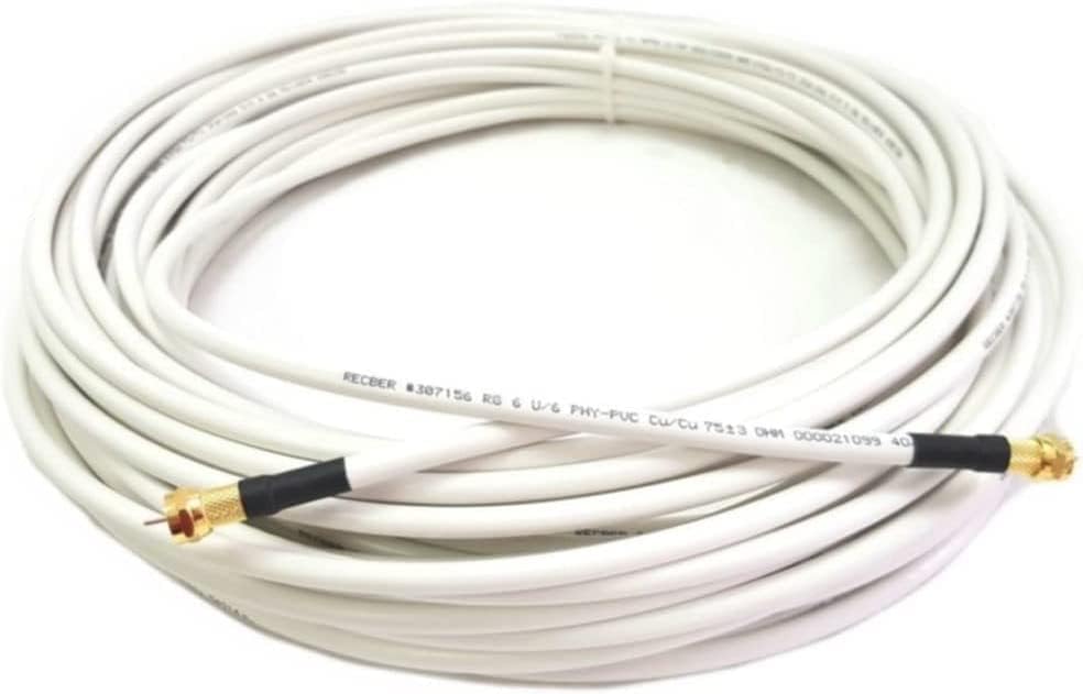 20 Metre RG6/U4 Full HD 3D 4K Anten TV Çanak Uydu LNB Kablosu 20MT (F Konnektör Takılı Hazır) 20 MT