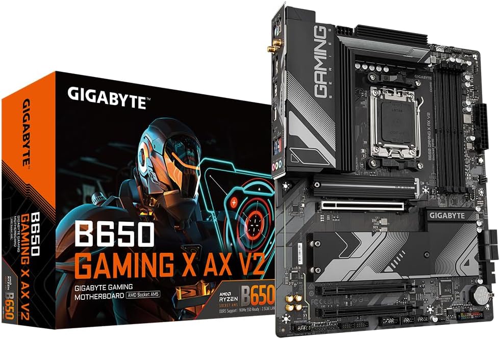 GIGABYTE B650 GAMING X AX V2 AM5 DDR5 6600MHz(OC) PCIe 4.0 Dual M.2 NVMe WiFi 6E + BT 2.5GbE LAN ATX Gaming Anakart