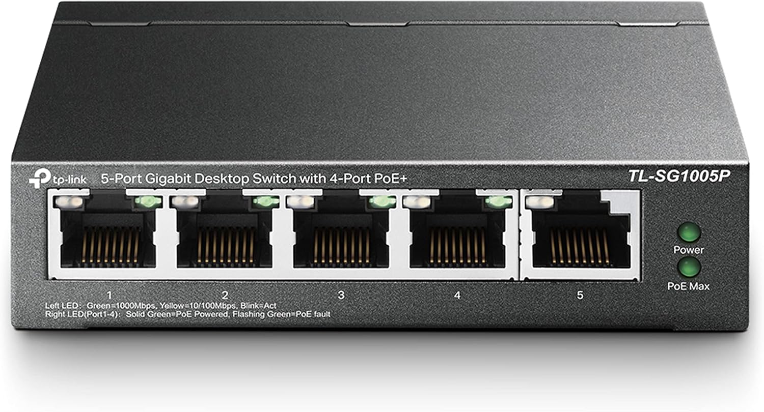 TL-SG1005P, 5-Port Gigabit Desktop Switch with 4-Port PoE+