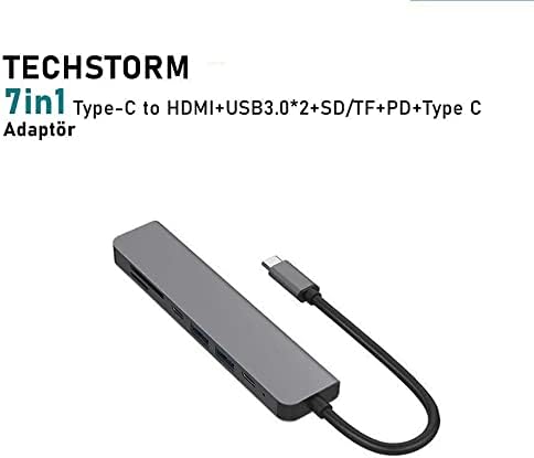 Pro Uyumlu Type C to 4K HDMI + USB 3.0 + SD/tf + PD + Type-C, Taşınabilir 7in1 Adaptör
