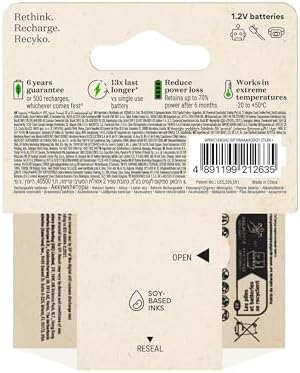 Recyko 950 AAA İnce Kalem Ni-Mh Şarjlı Pil, 1.2 Volt, 4'lü Kart