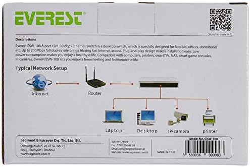 ESW-108 8 Port 10/100Mbps Ethernet Switch Hub