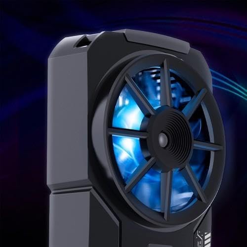 Kasırga Soğutmalı Mavi Işıklı Oyuncular İçin Telefon Soğutma Fanı, Sessiz Soğutucu Radyatör