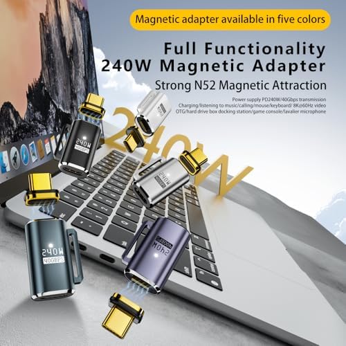 240W PD3.1 Manyetik USB-C Adaptör | 40Gbps USB4.0 Veri Aktarımı | Tam Fonksiyonlu ve Çok Yönlü OTGET