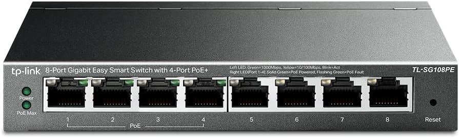 TL-SG108PE, 8 Port Gigabit / 4 Port POE Smart Switch