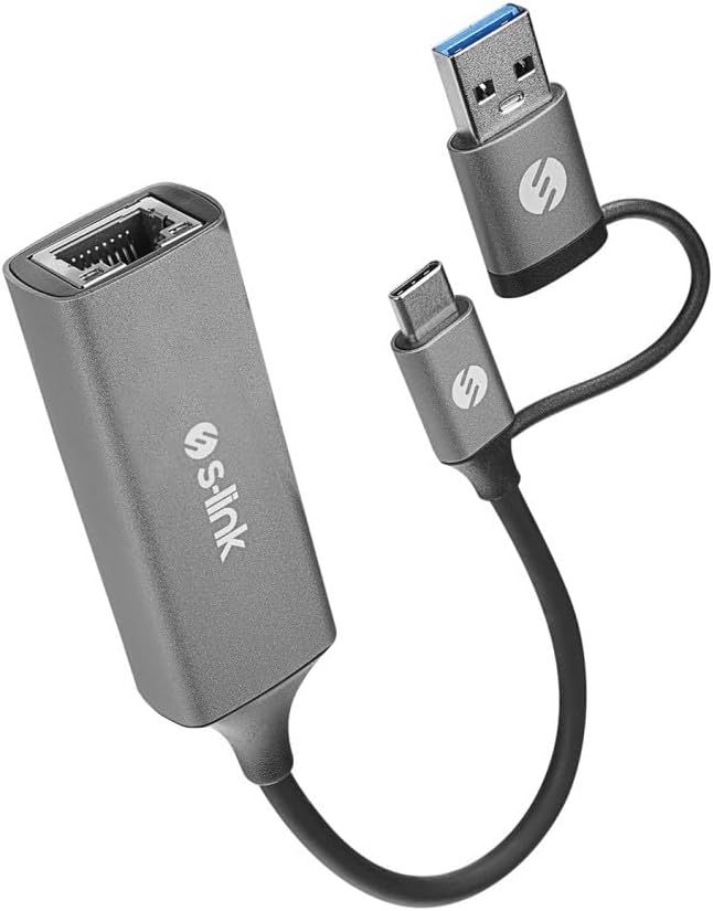 SWV-USBC029 Gri Metal Type-C + USB3.0 Çeviricili 10/100/1000Mbps Adaptör, USB3.0 Ethernet Çevirici, Type C Ethernet Çevirici