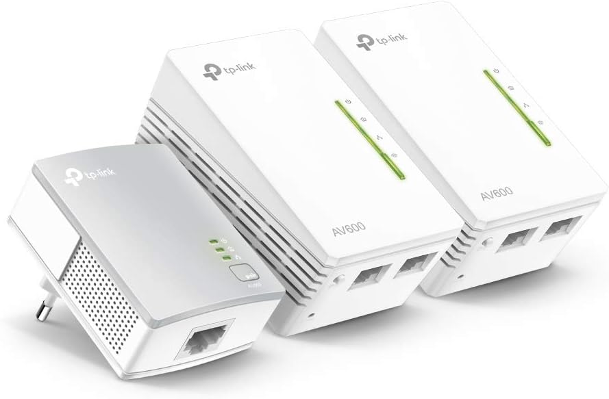 TL-WPA4220T KIT, AV600 300Mbps Kablosuz Tak Kullan 2 LAN Portlu 300m Mesafeli Menzil Genişletici 3’lü Powerline Adaptör
