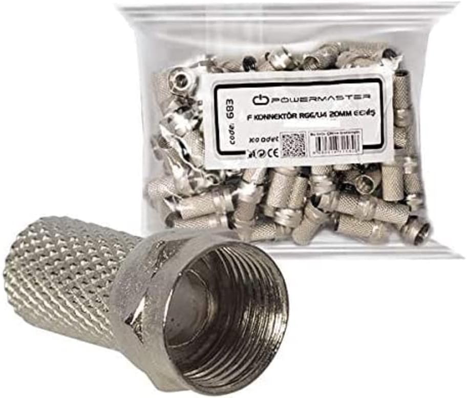 S-Link Sl-F186 S-Link Sl-F186 18Mmx8 Rg6 50 Li Paket Erkek Connector, Beyaz